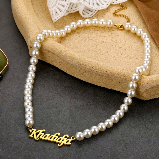 Personalized pearl necklace