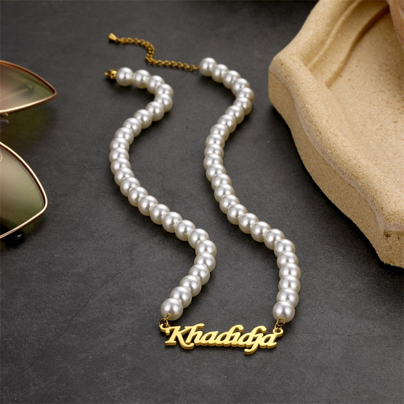 Personalized pearl necklace